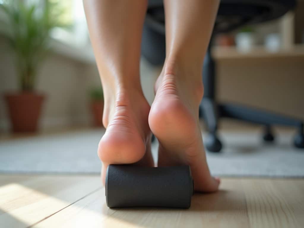 Ultimate Foot Roller Review: Say Goodbye to Arch and Heel Pain 2 foot roller in action