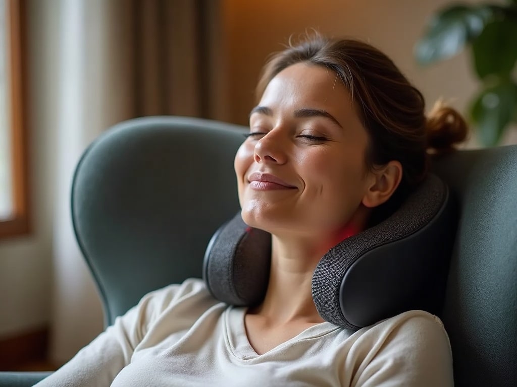 back massager in action